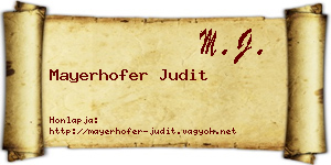 Mayerhofer Judit névjegykártya